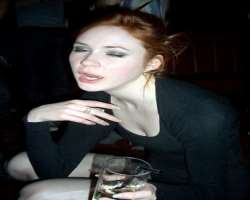 Karen Gillan consuming alcohol